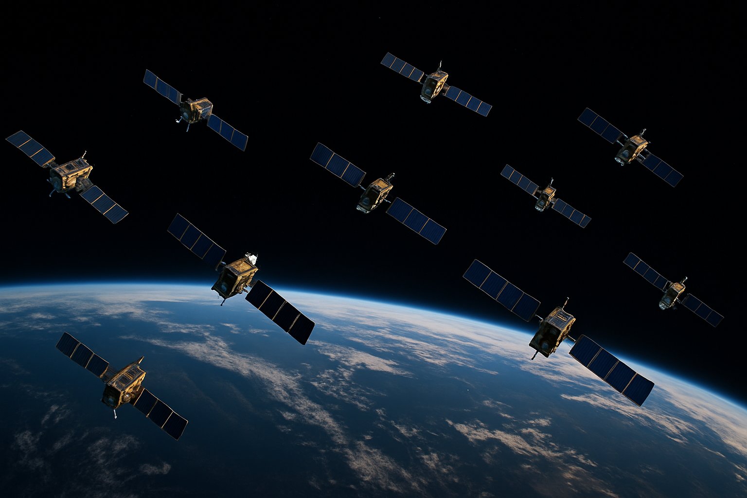 SpaceX satellite constellation over Earth for next-generation data centers