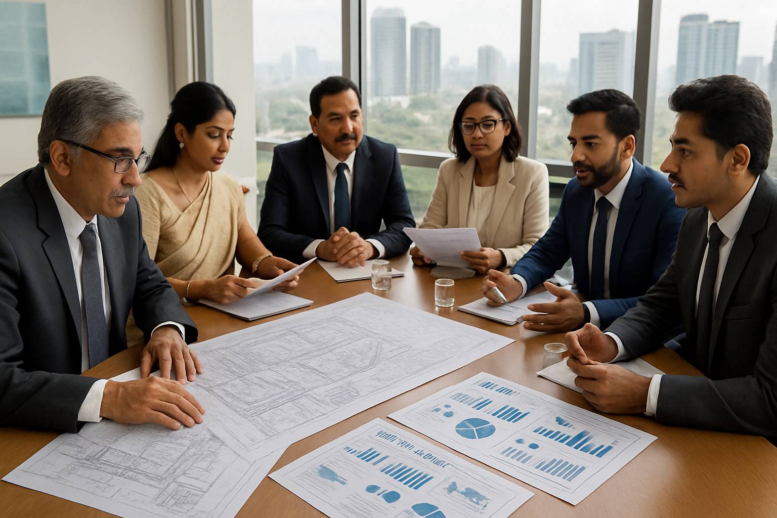 Regional Growth Strategy discussed by Indian professionals reviewing infrastructure plans.