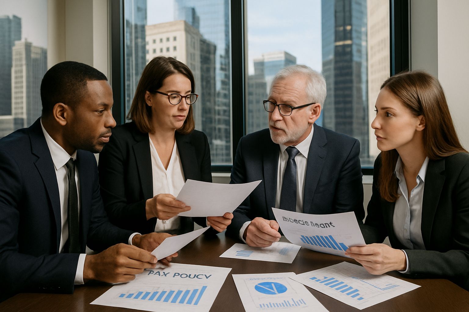 Business team in Illinois discusses Infrastructure Tax Policy impact