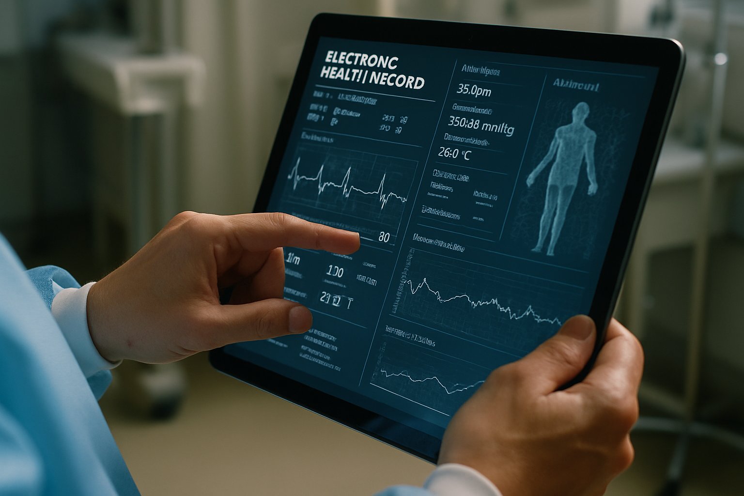 Healthcare AI interface being used by a medical professional.