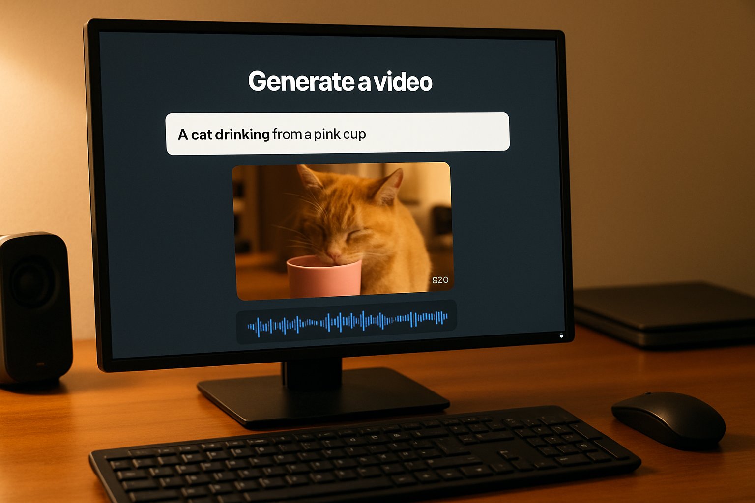 Workstation showcasing Video Generation Prompts and 720p video preview.