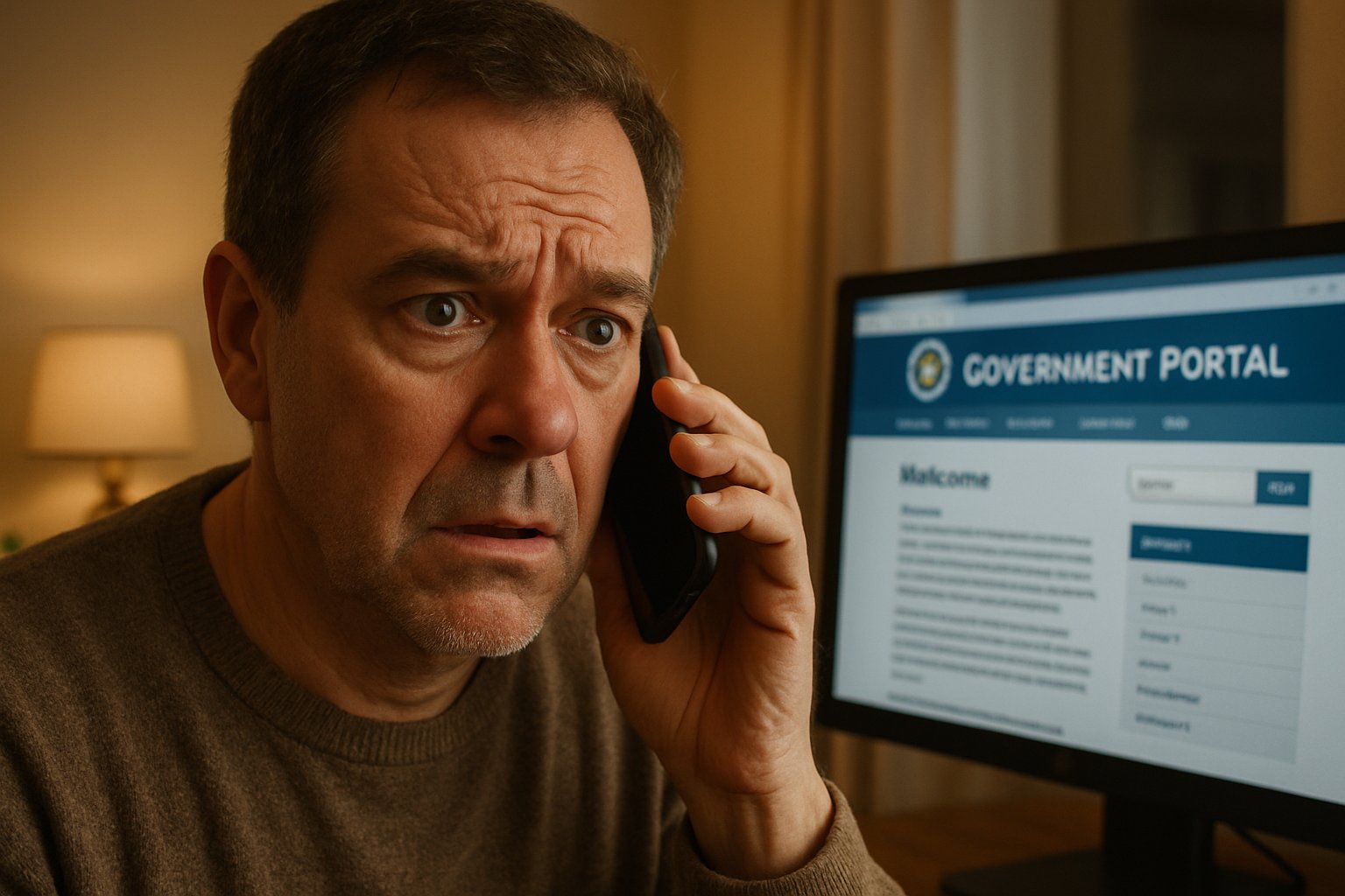Concerned citizen receives Voice Cloning phone scam linked to government portals.