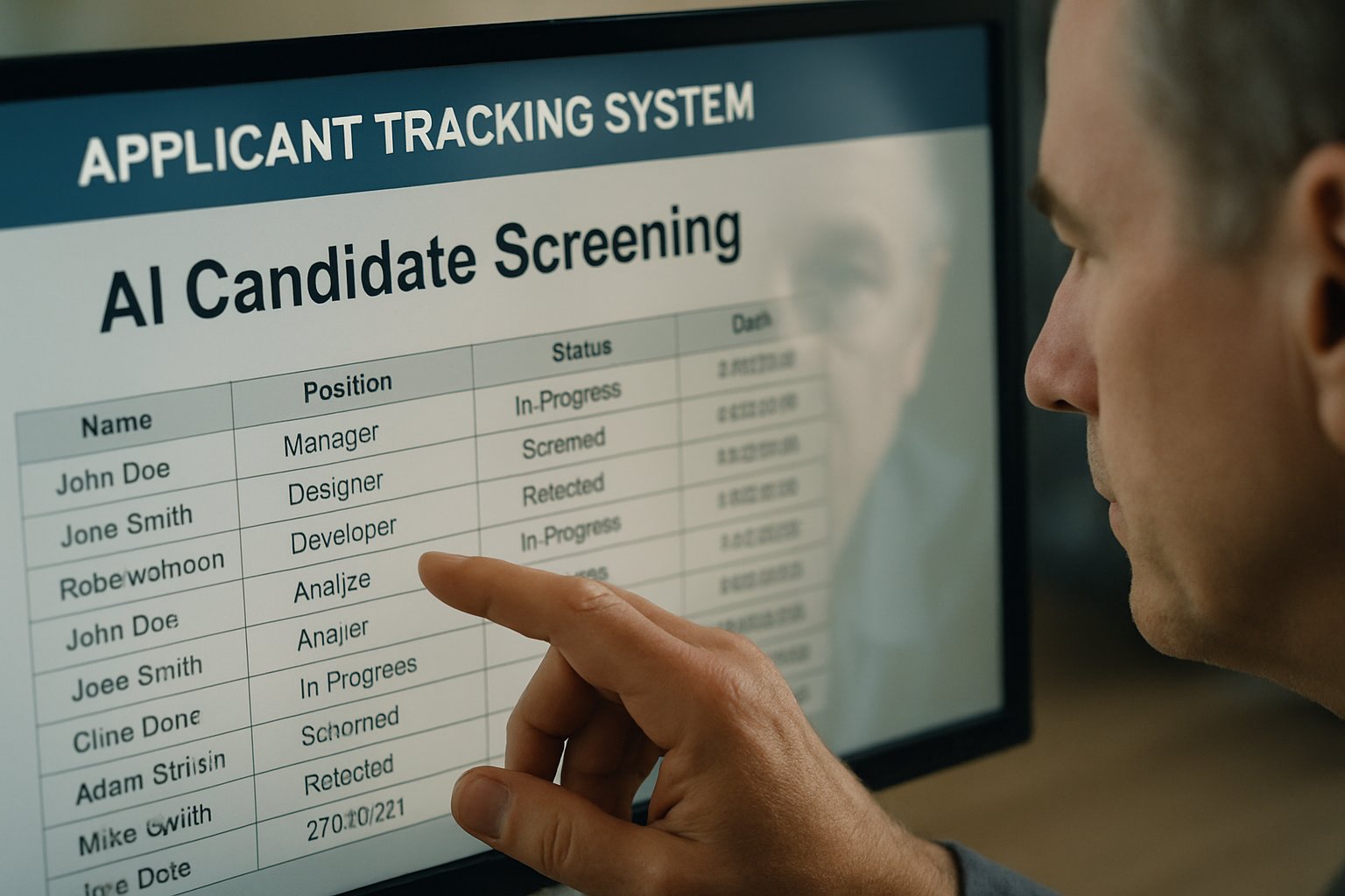 Computer displaying AI tools potentially introducing Recruitment Bias in hiring.