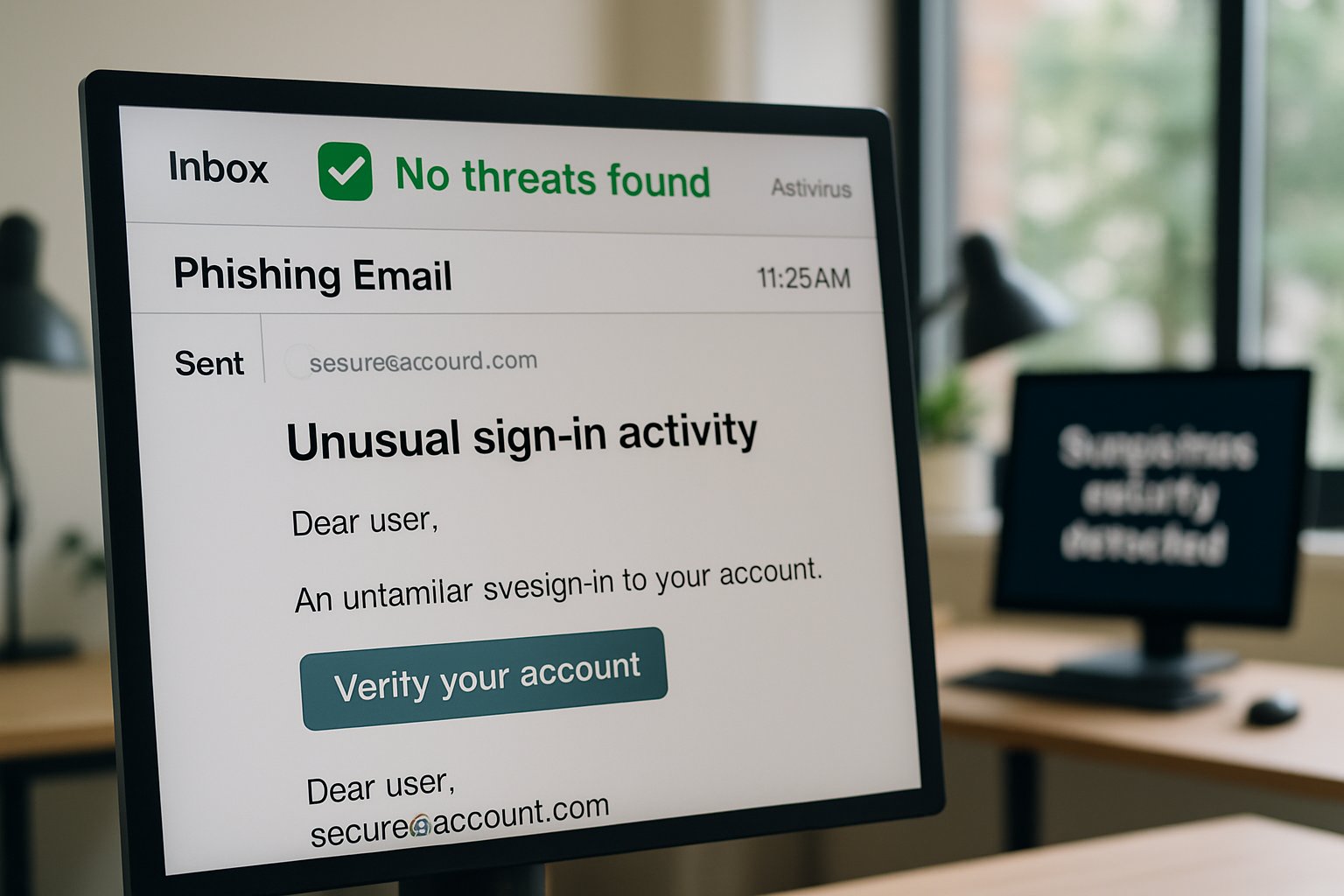 Cybersecurity Failure illustrated by AI missing actual phishing threats in email.