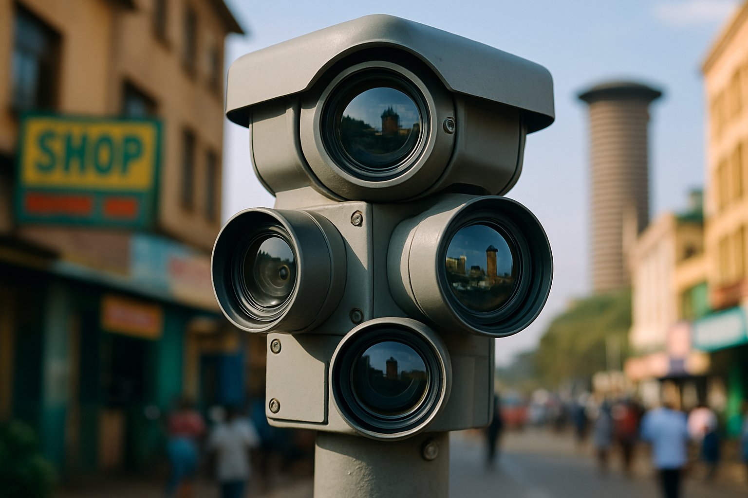 Africa AI Surveillance cameras monitoring city activities