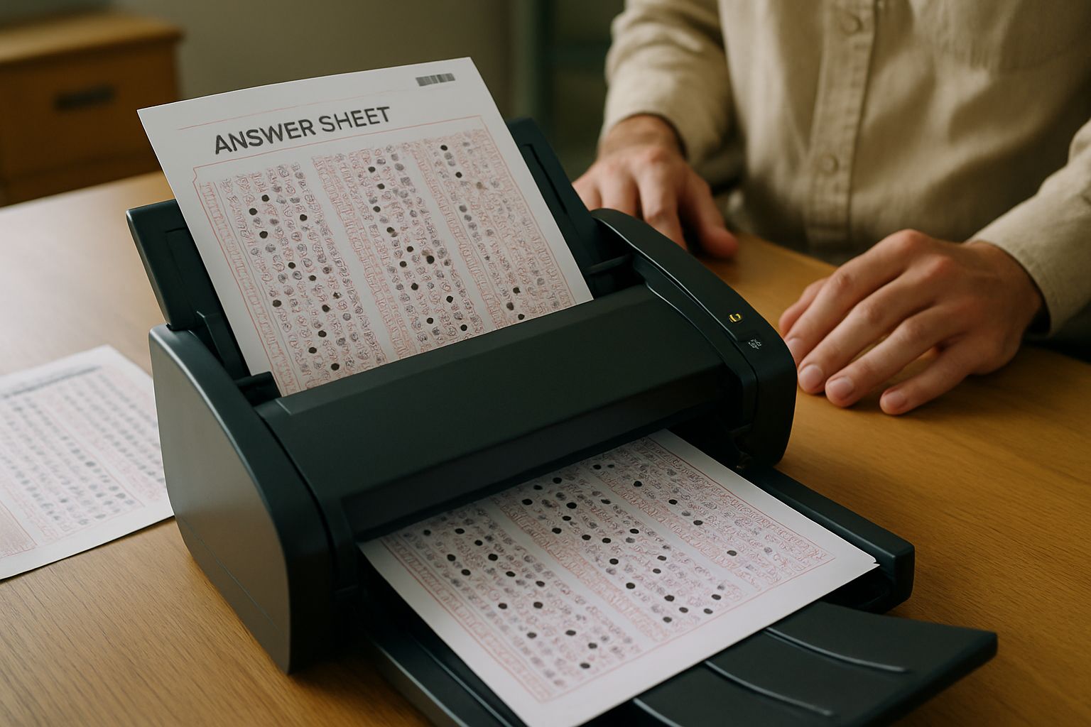 Scan grading illustrating Educational Disparity Risk and automated assessment concerns.