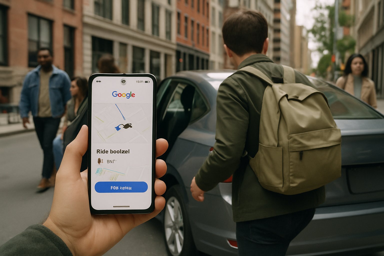 Customer booking ride with Agentic Service Expansion on Google app