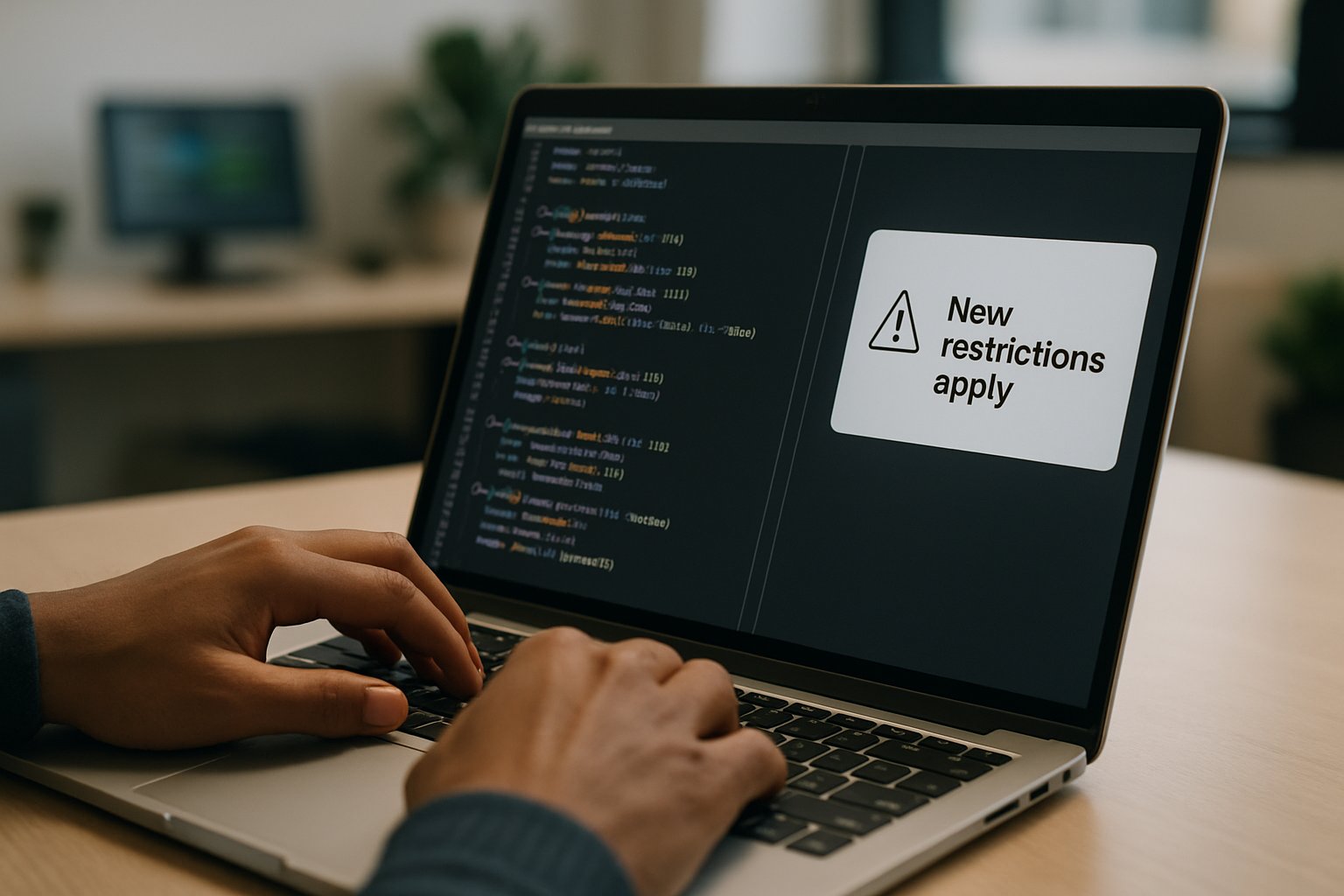 Hands coding backend solutions while addressing Antigravity Restriction warnings.