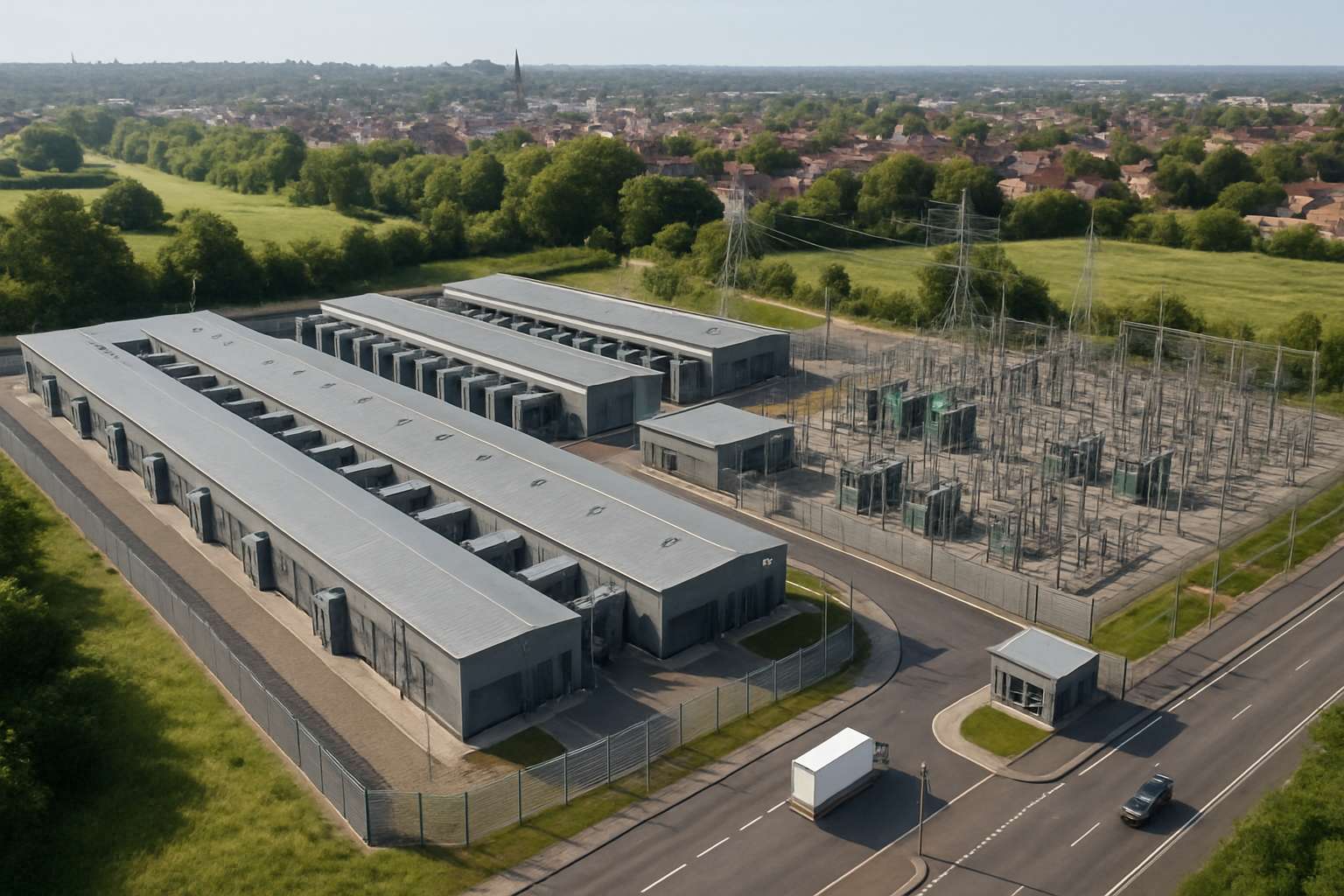 Aerial view of data center linked to Phantom Data Infrastructure investigations.