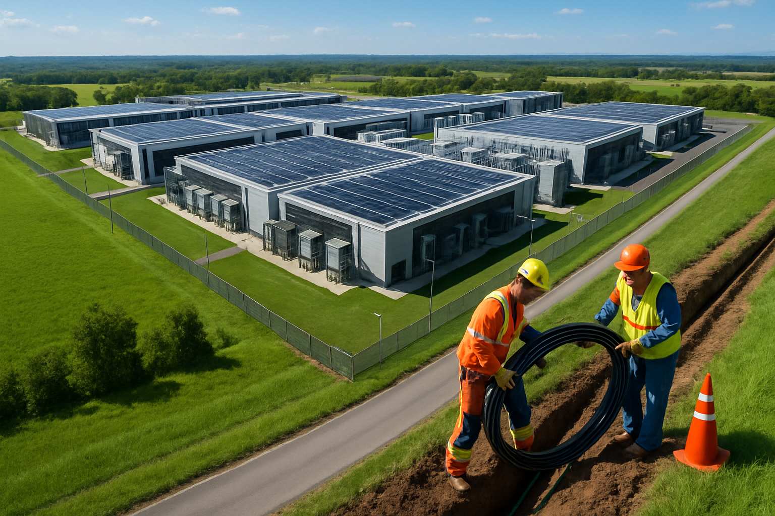 Data center construction for Global Network Expansion by NTT Data.