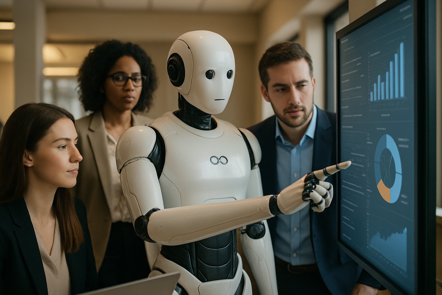 Gemini robot collaborating with humans to illustrate Edge Computing Autonomy.