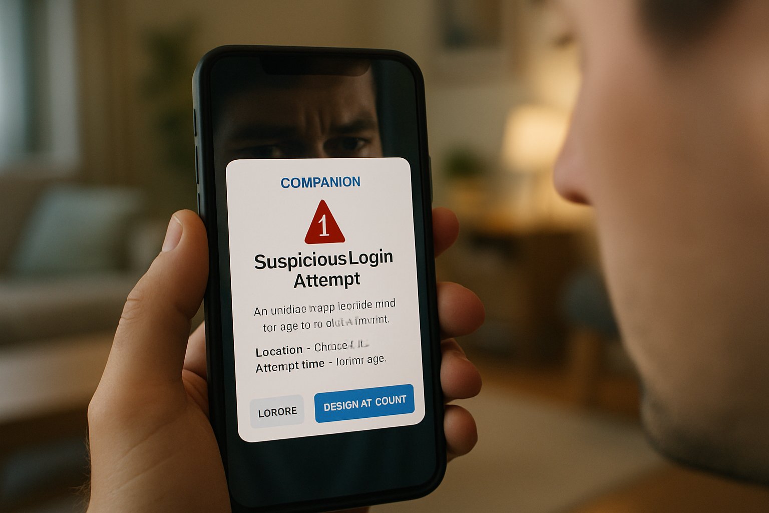 Companion app Privacy Security Breach risk shown on smartphone screen