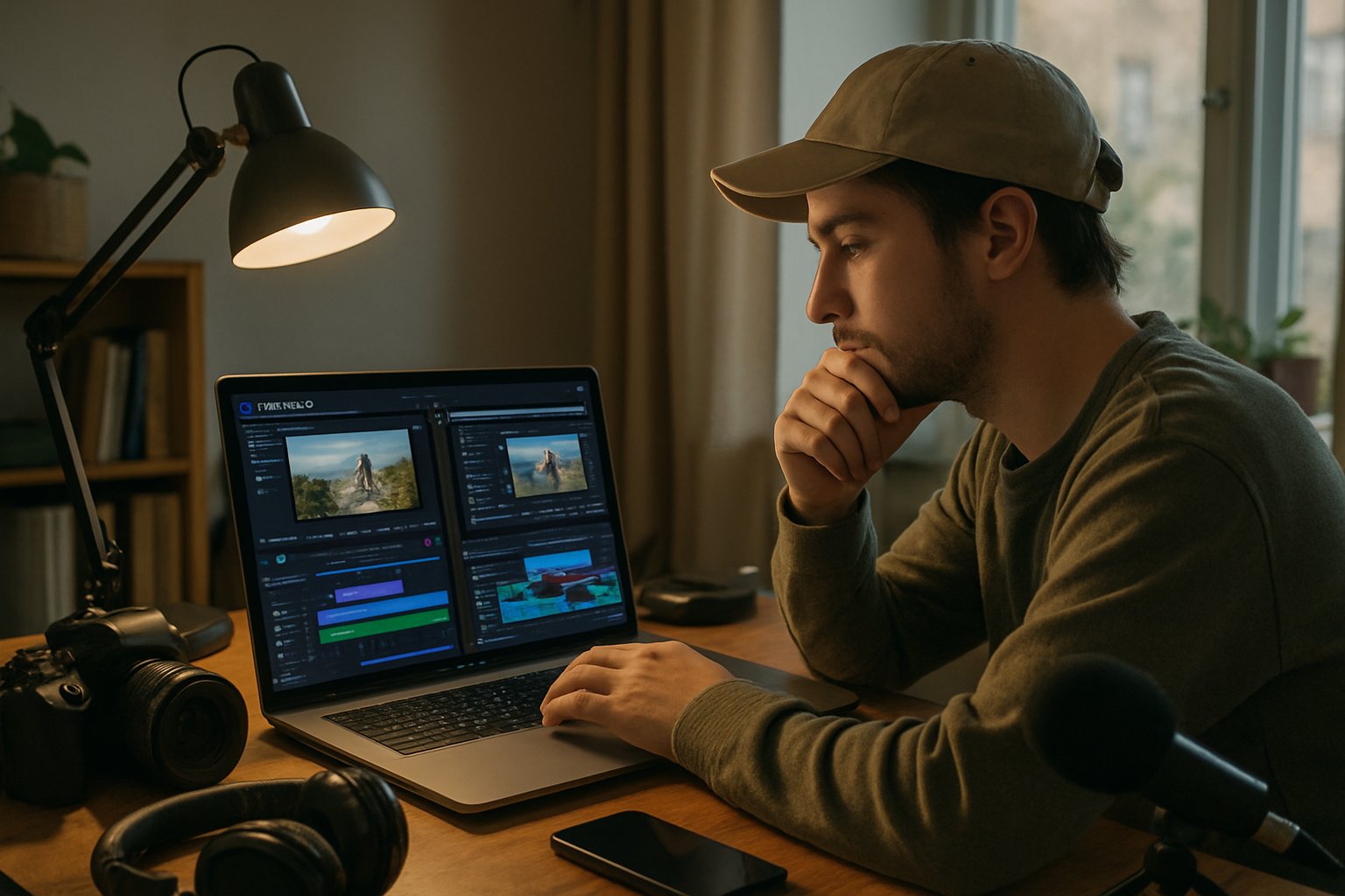 A content creator evaluates ByteDance Seedance pricing and competitors in a realistic home studio.