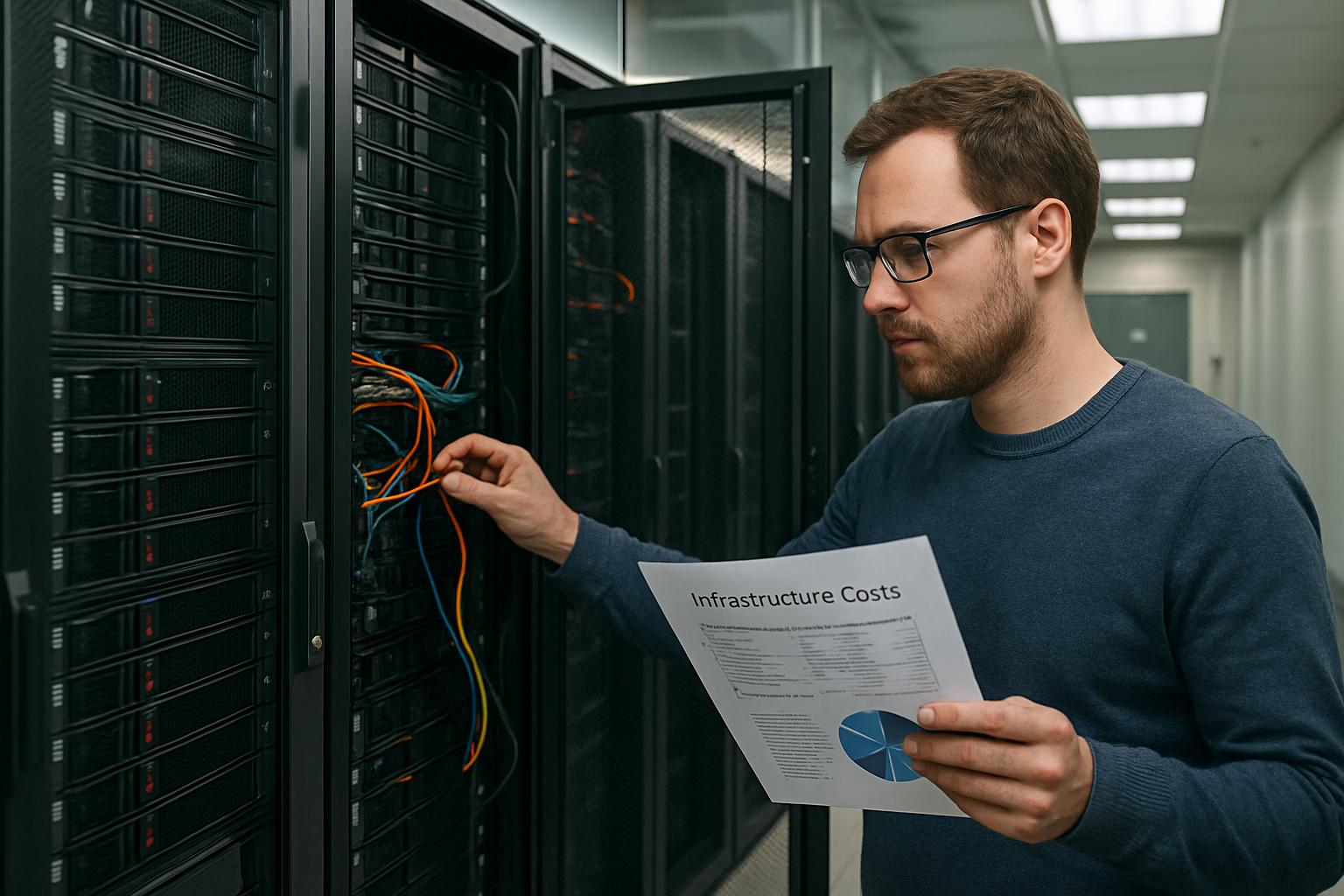 Realistic data center illustrating infrastructure costs affecting Perplexity Margins.