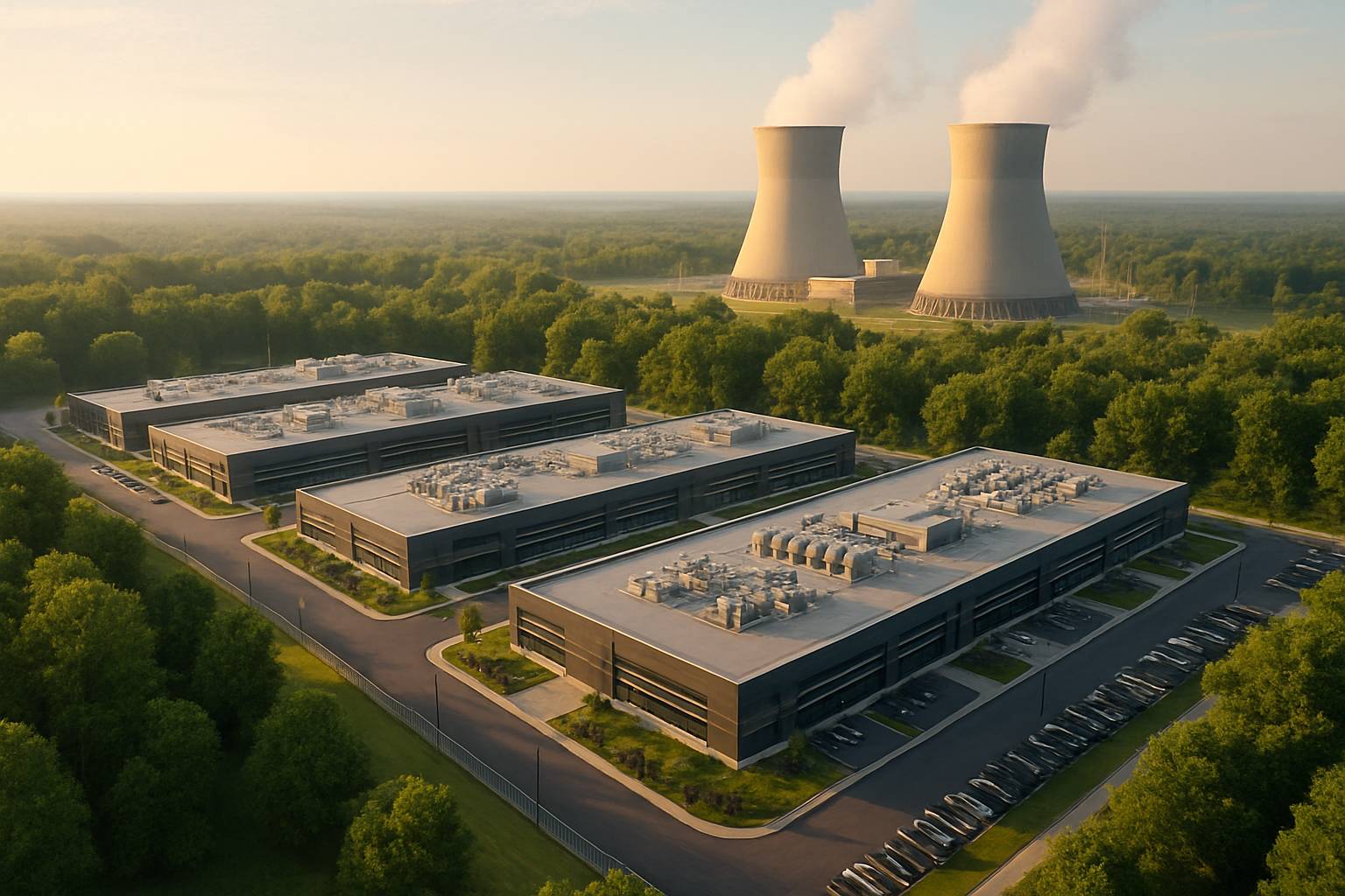 Data center powered by nuclear plant during AI Energy Crisis.