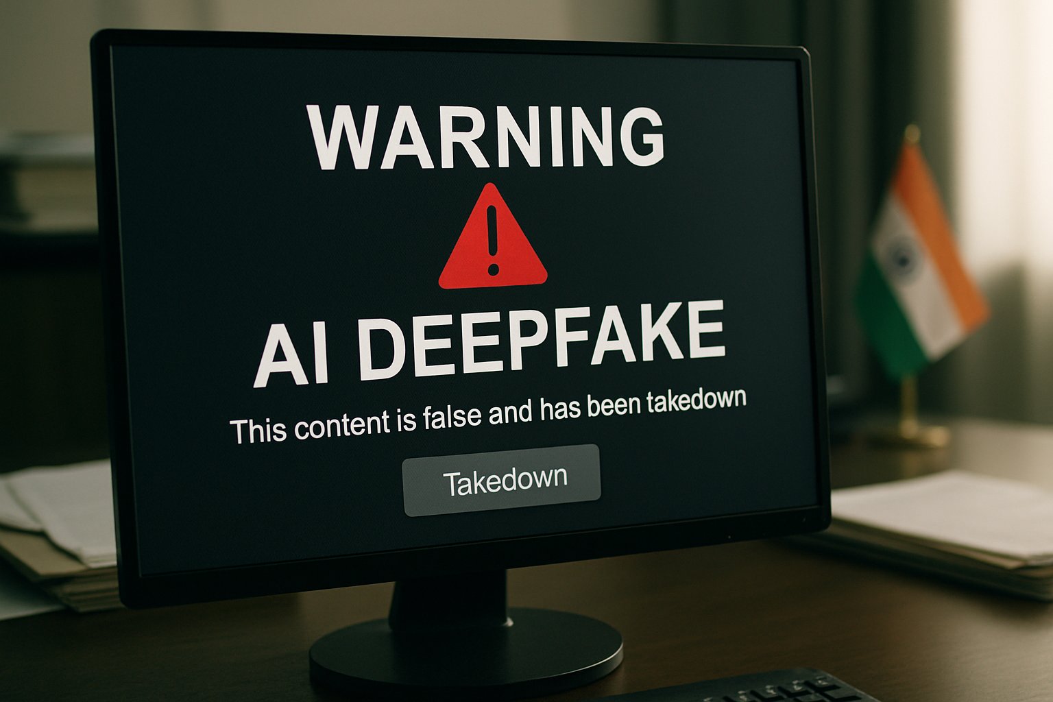 Ethical Framework Policy warning message on AI deepfakes in India
