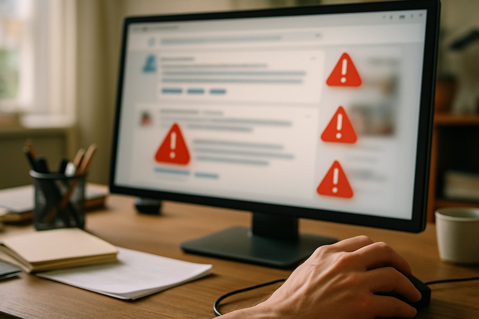 Nonconsensual Image Research highlights deepfake warning on social media screen.