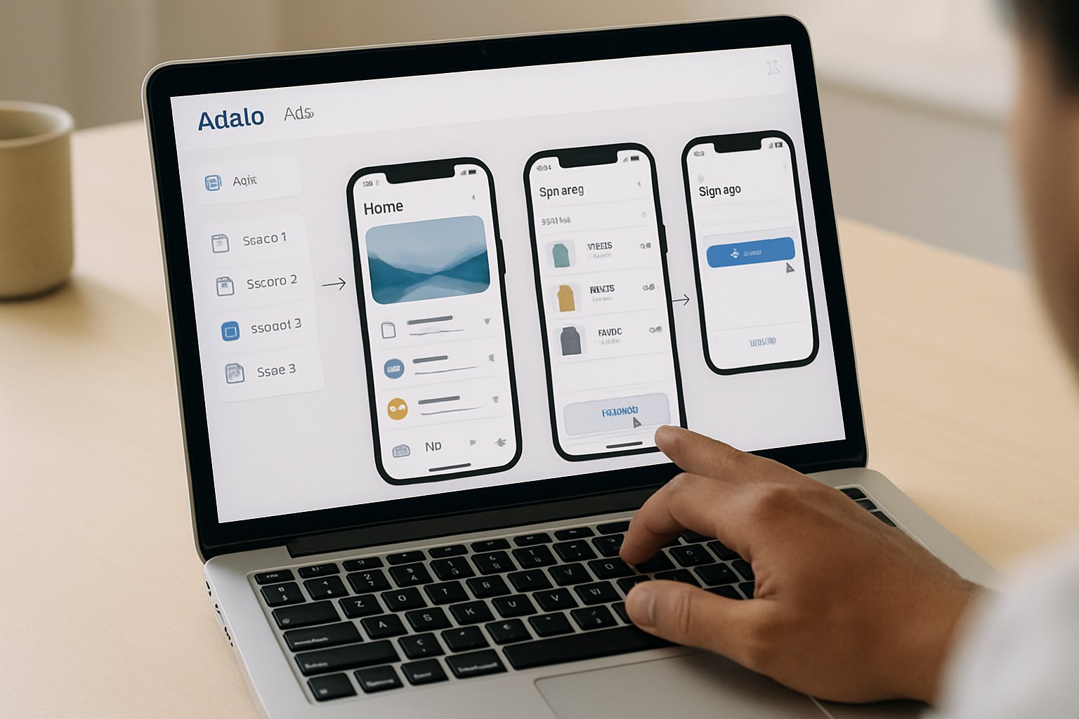 AI App Generation with Adalo Ada laptop interface