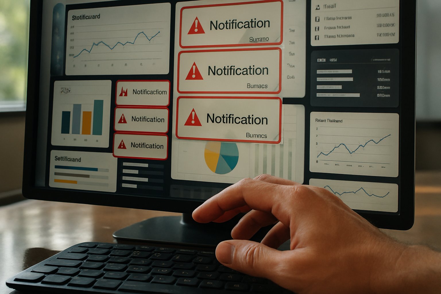 Data overload causing AI Mental Fatigue seen on a busy computer screen.