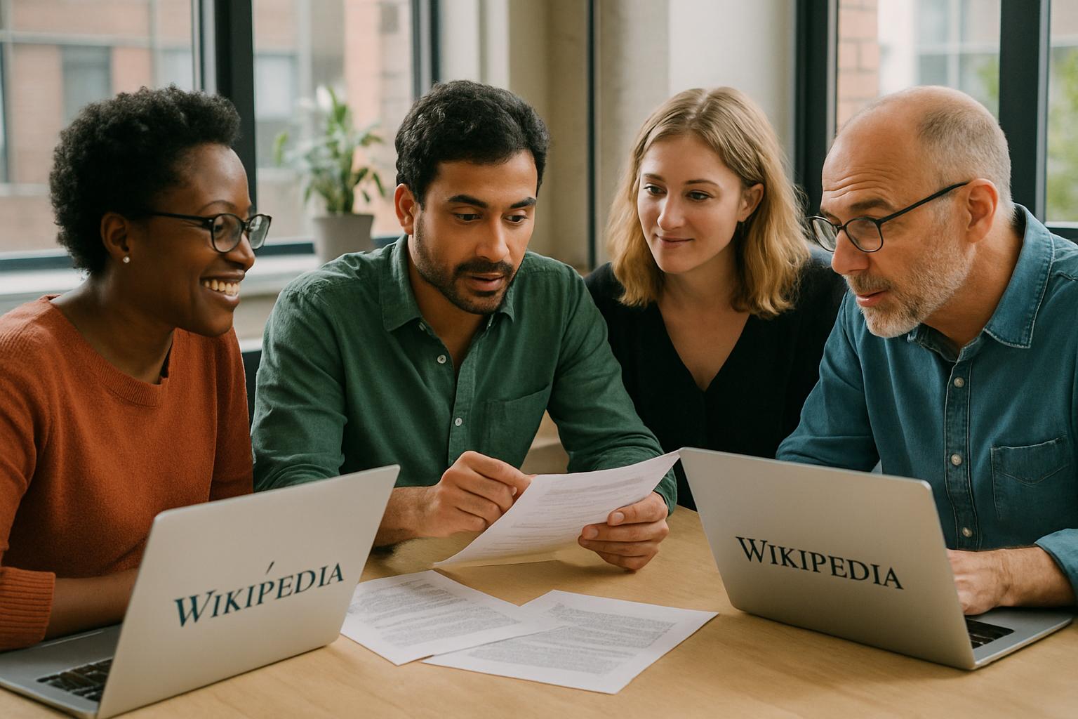 Group of editors discussing the Core Policy Update at a meeting table.