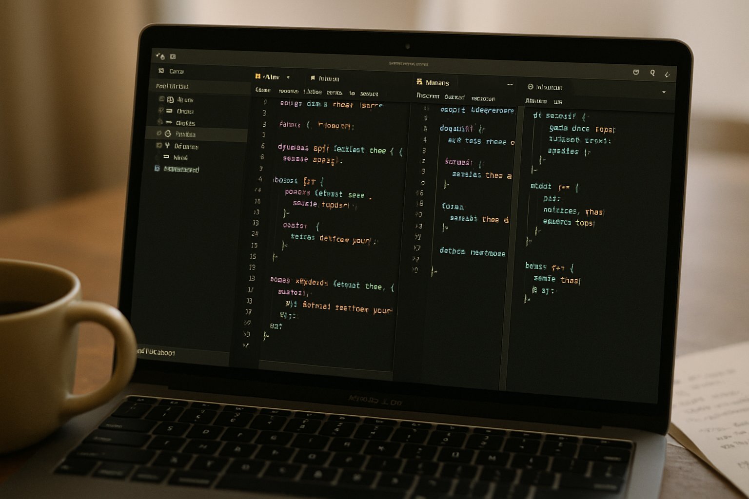 Laptop screen showcasing Agentic Coding Model in a productive coding workspace