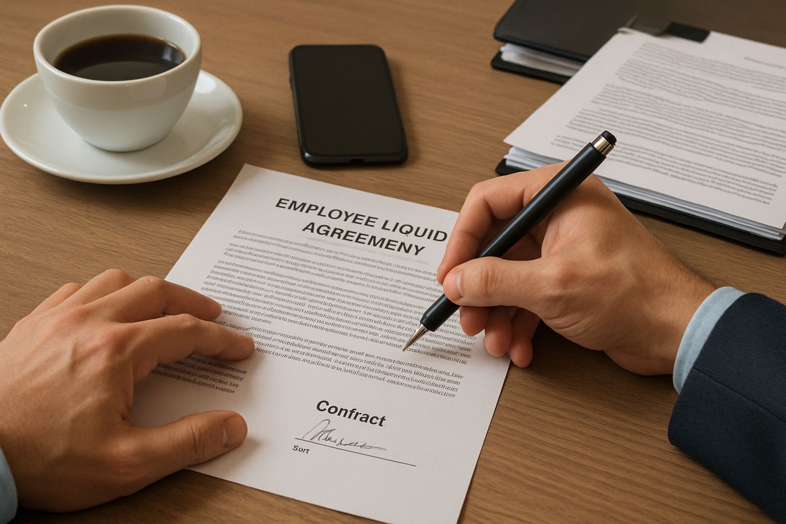 Decagon Tender employee signing liquidity agreement contract.