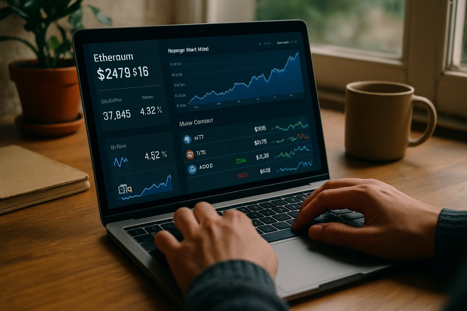 FG Nexus Token Ethereum staking dashboard on laptop screen