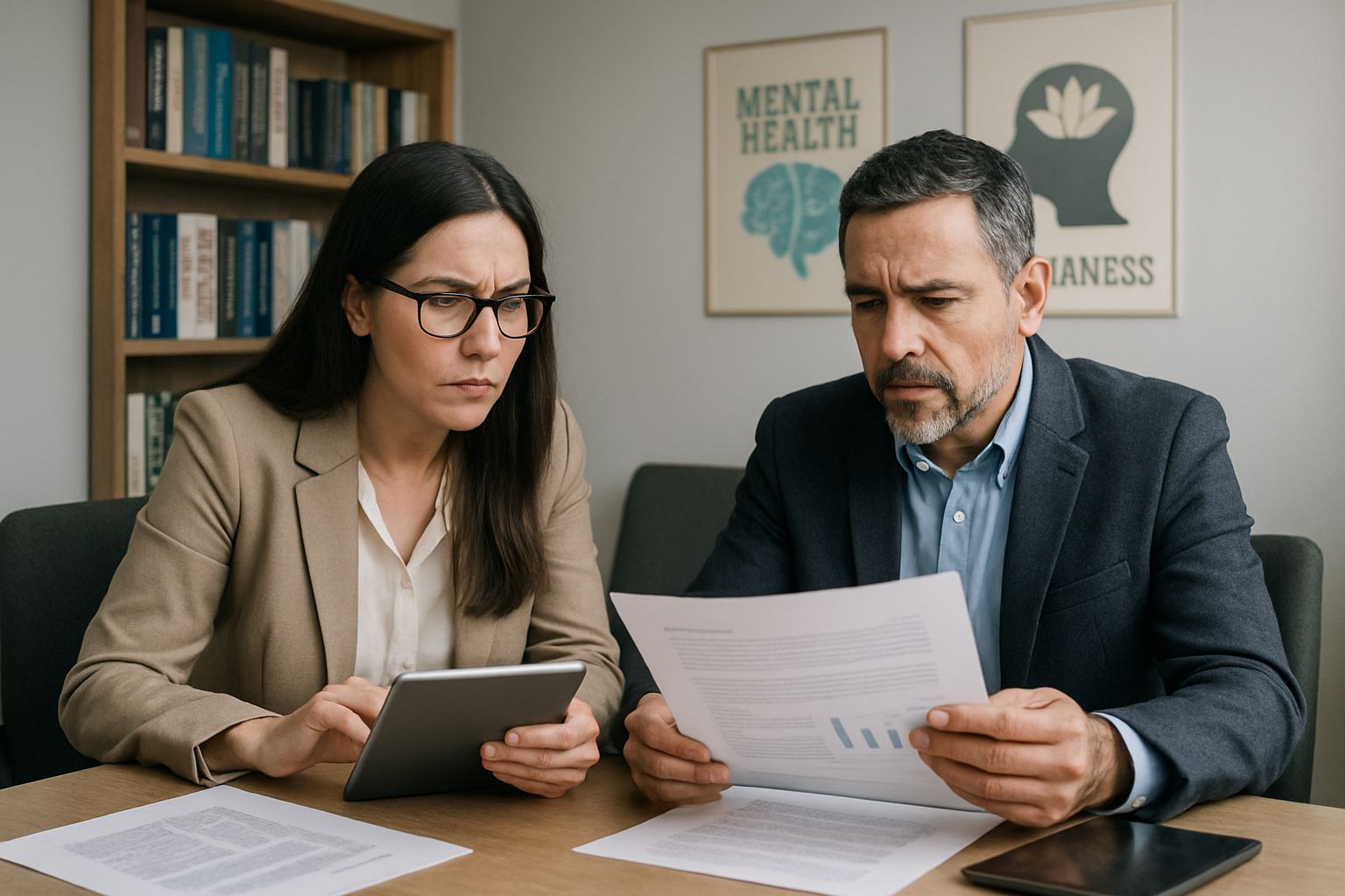 Mental Health Crisis professionals discussing therapy chatbot regulations