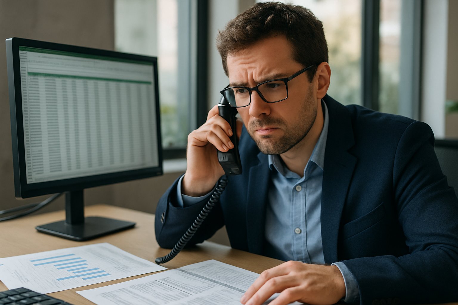 Finance manager investigates suspicious call related to corporate finance fraud.