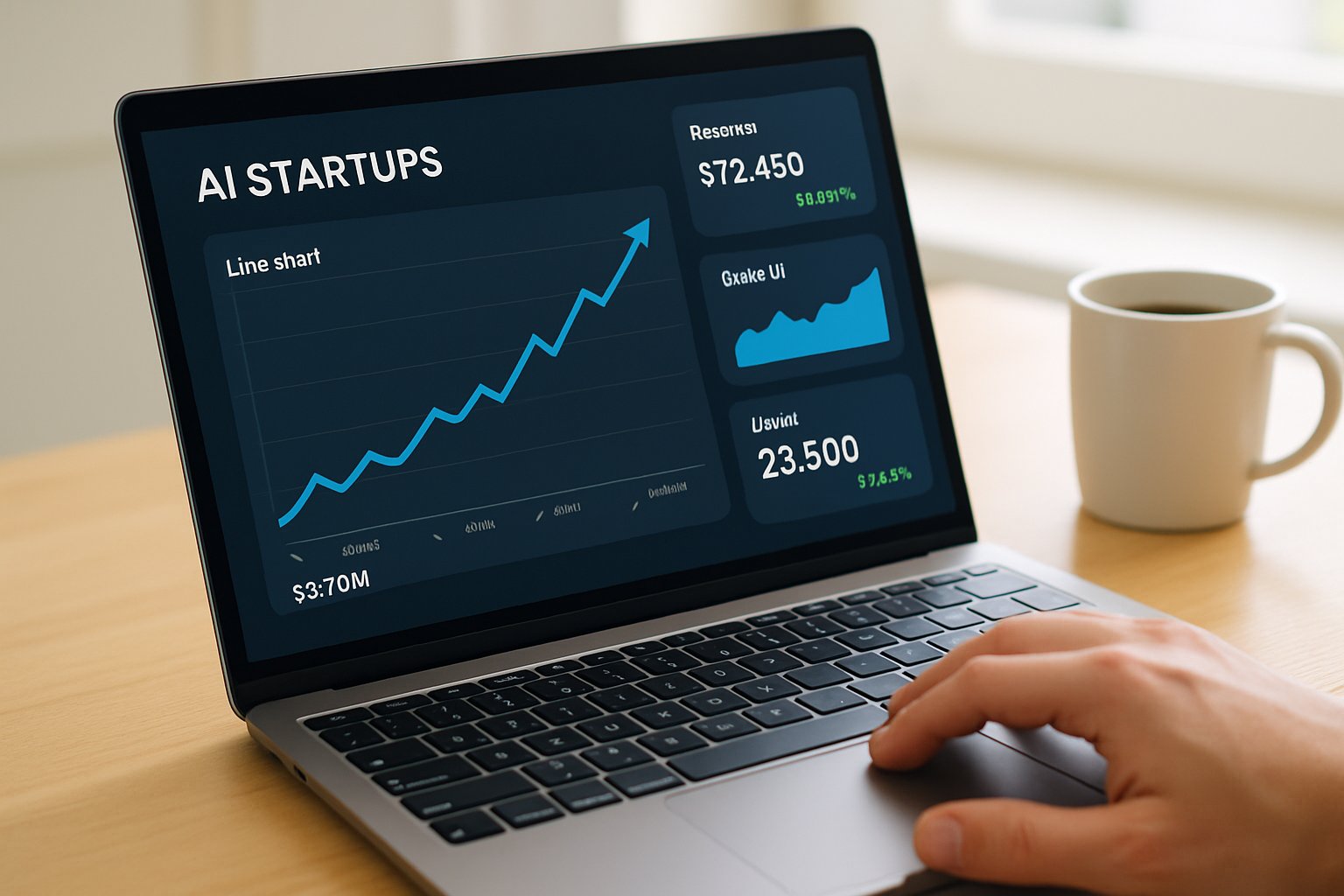 AI Startup Wealth financial dashboard showing rapid ARR growth.