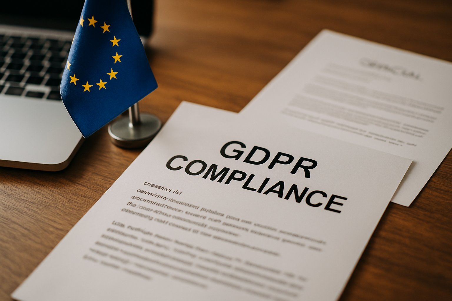 GDPR Compliance document on desk highlights regulatory scrutiny for OpenAI.
