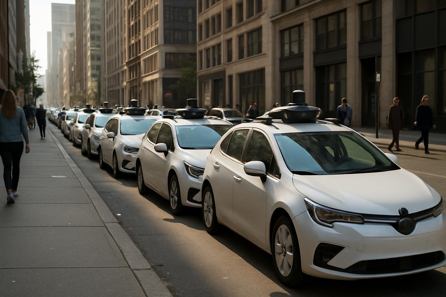 Idle autonomous vehicles deadheading due to Infrastructure Software Failure in a real city.