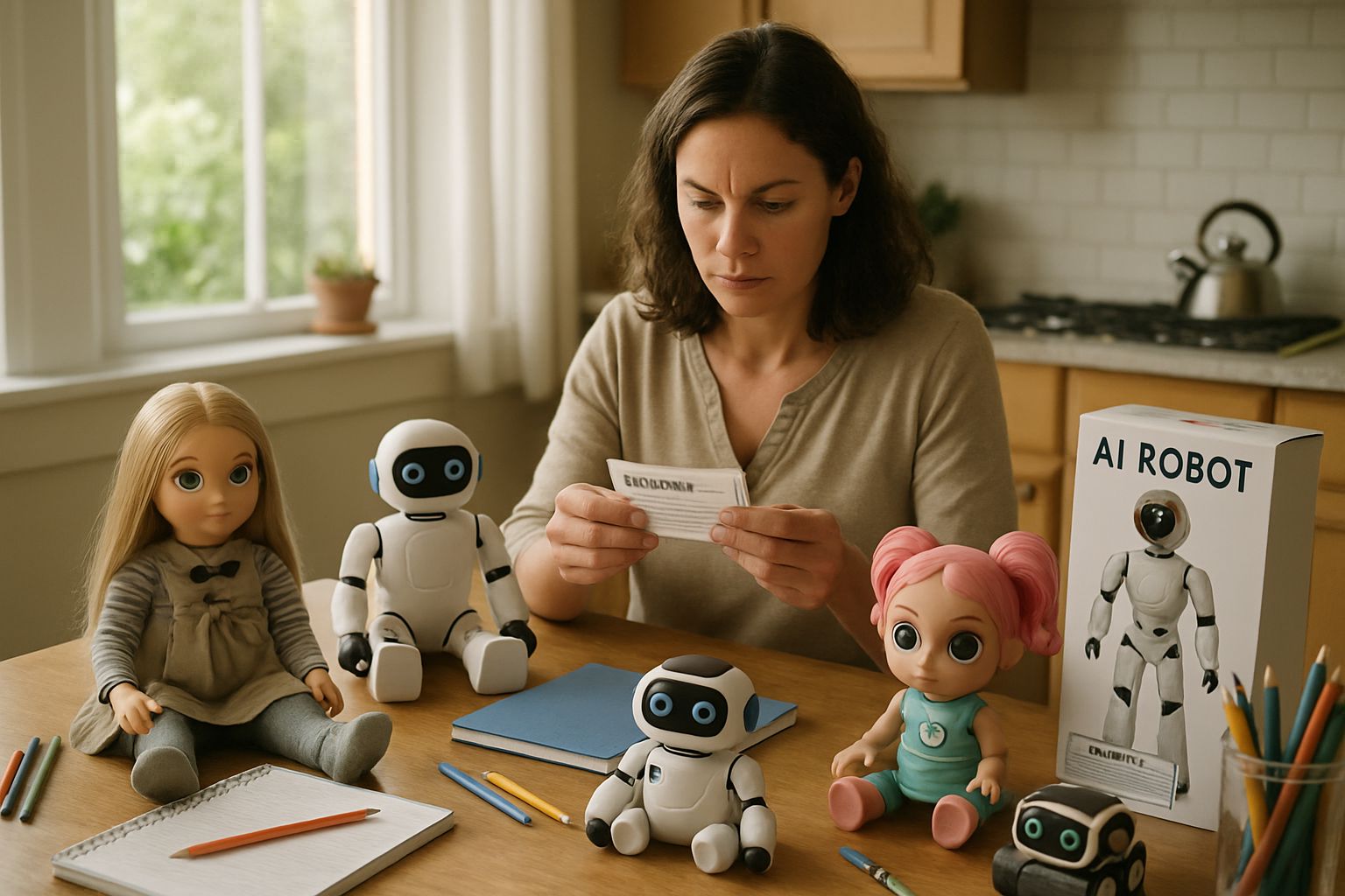 Child Safety featured through parent inspecting AI toy warnings