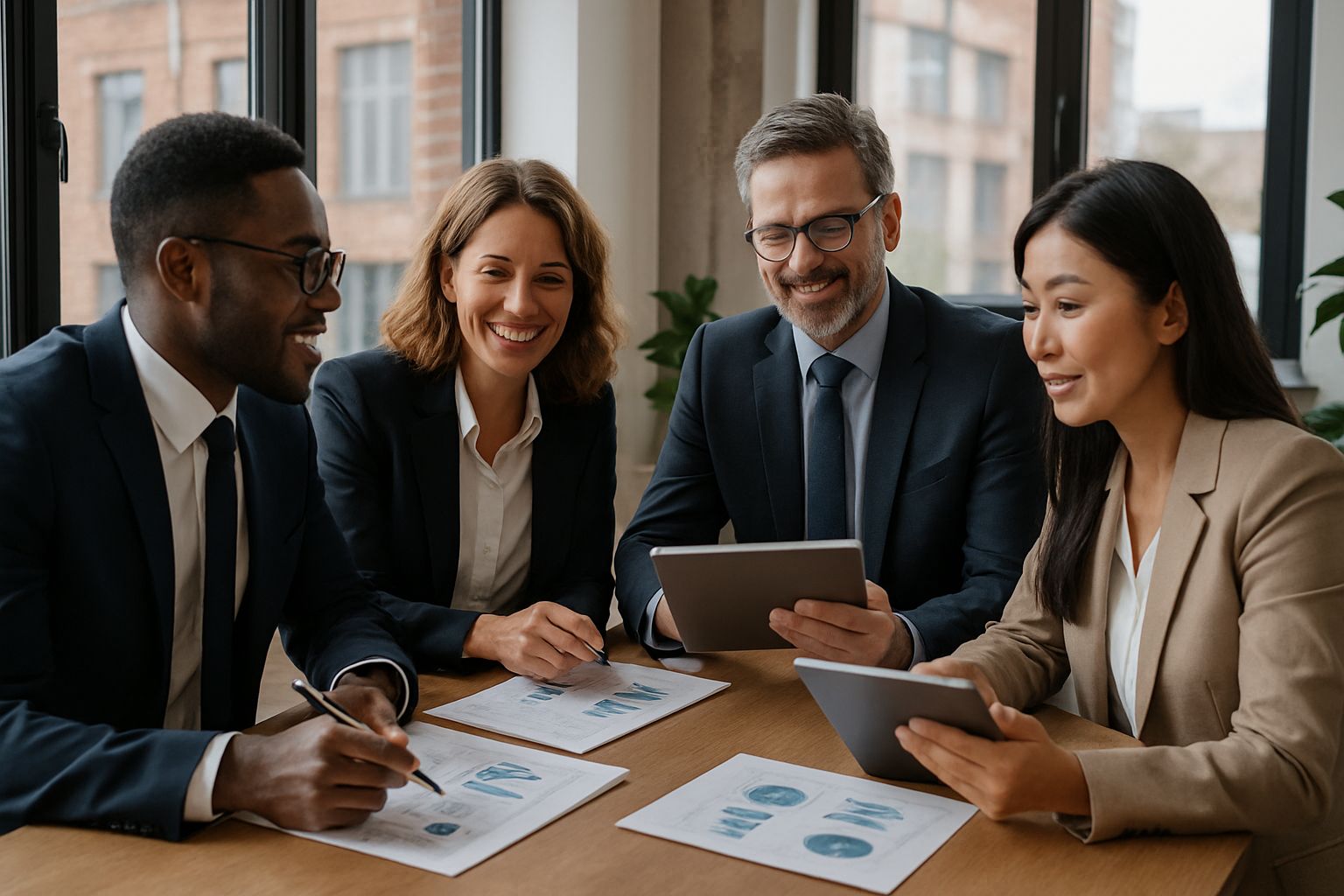 Financial experts analyzing Forbes Best Banks report data