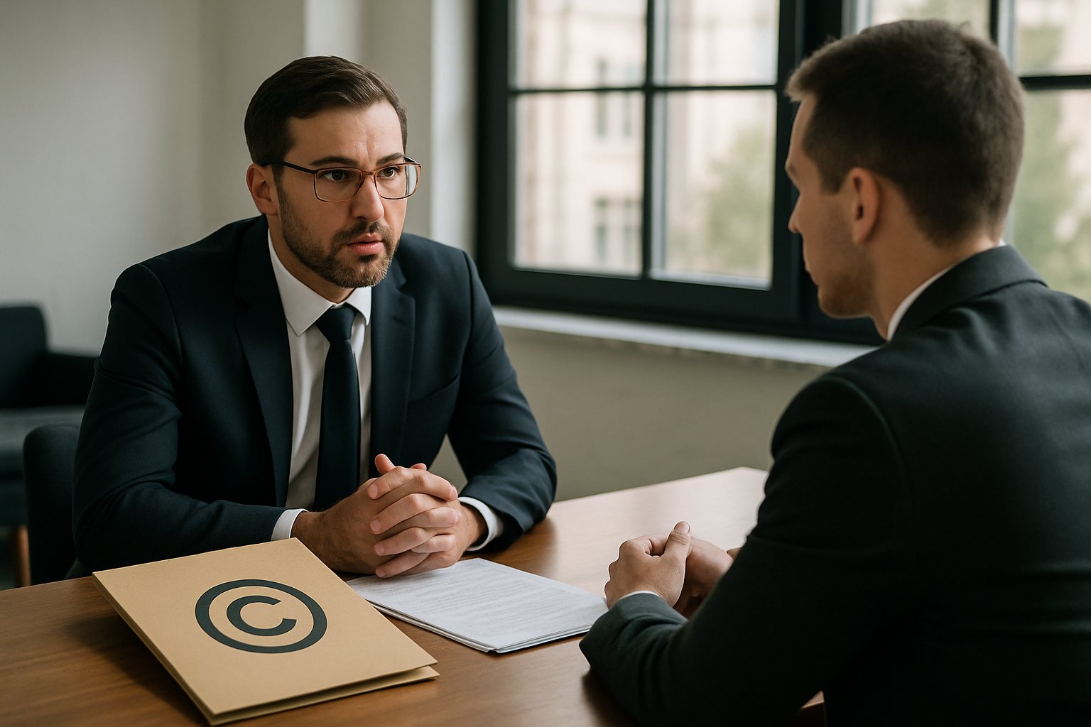 Creative IP Protection legal advice given by copyright lawyer in office setting.