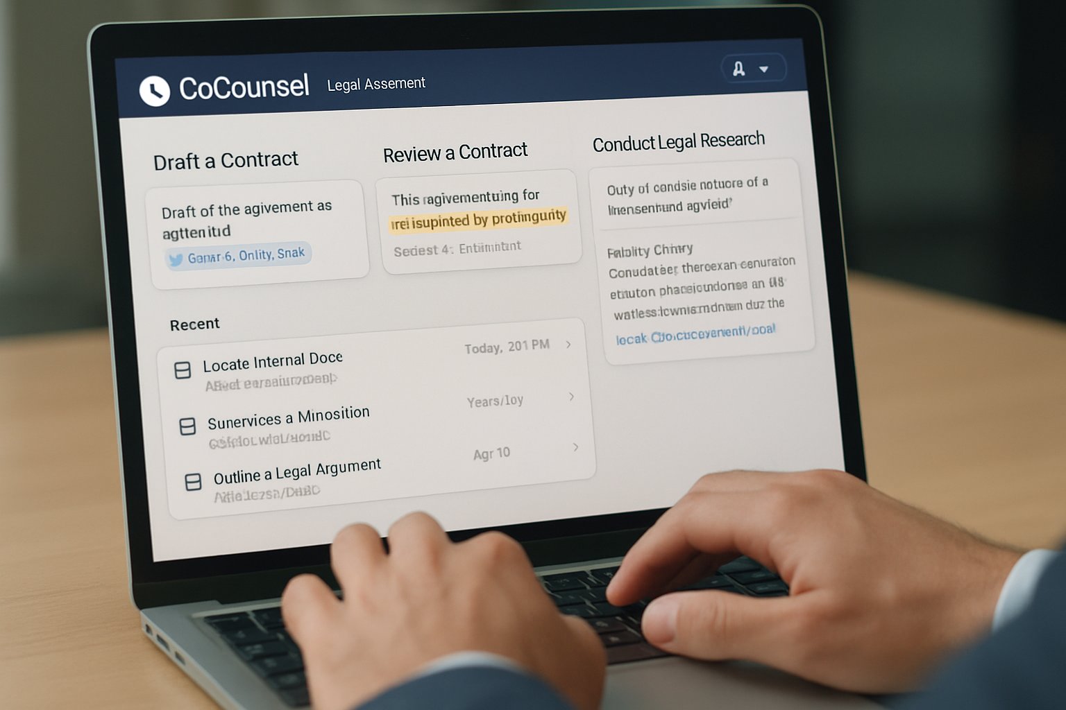 CoCounsel Legal Assistant dashboard highlighting citations and legal research tools.