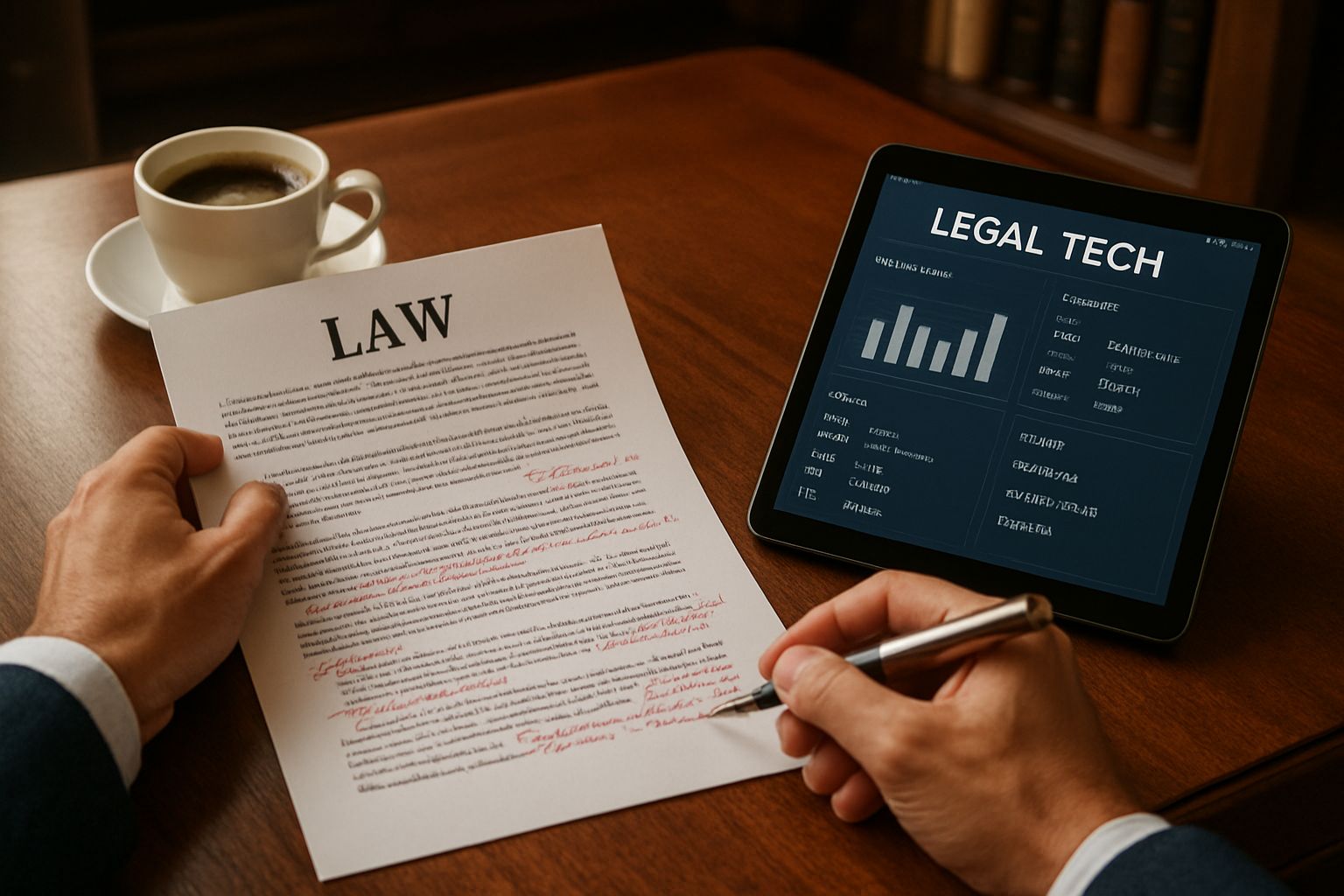 Law Firm Strategy with legal documents and technology tools