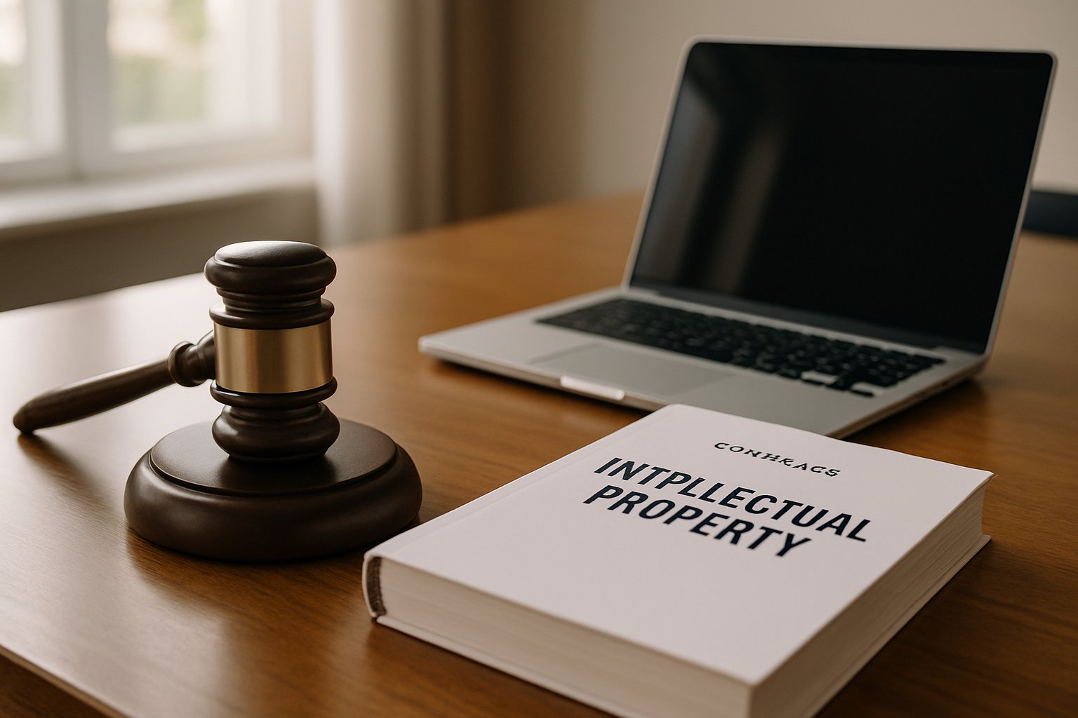 Legal gavel and contract illustrating Intellectual Property Dispute in AI industry