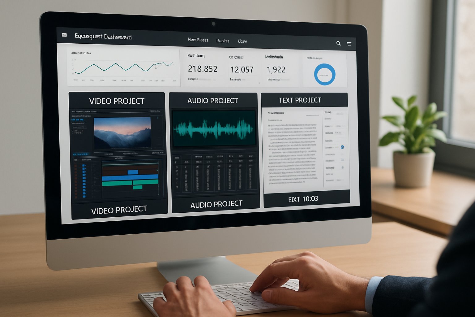 Luma Agents dashboard managing text, video, and audio projects on screen.
