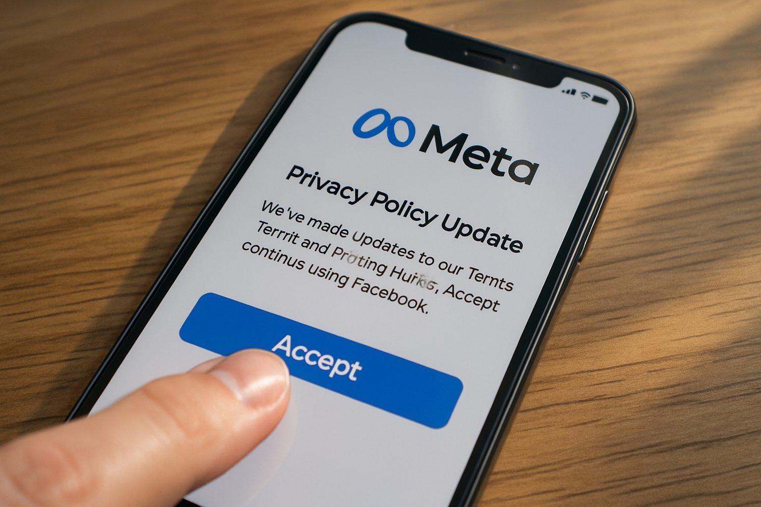 Smartphone displays Meta app amid growing Privacy Backlash.