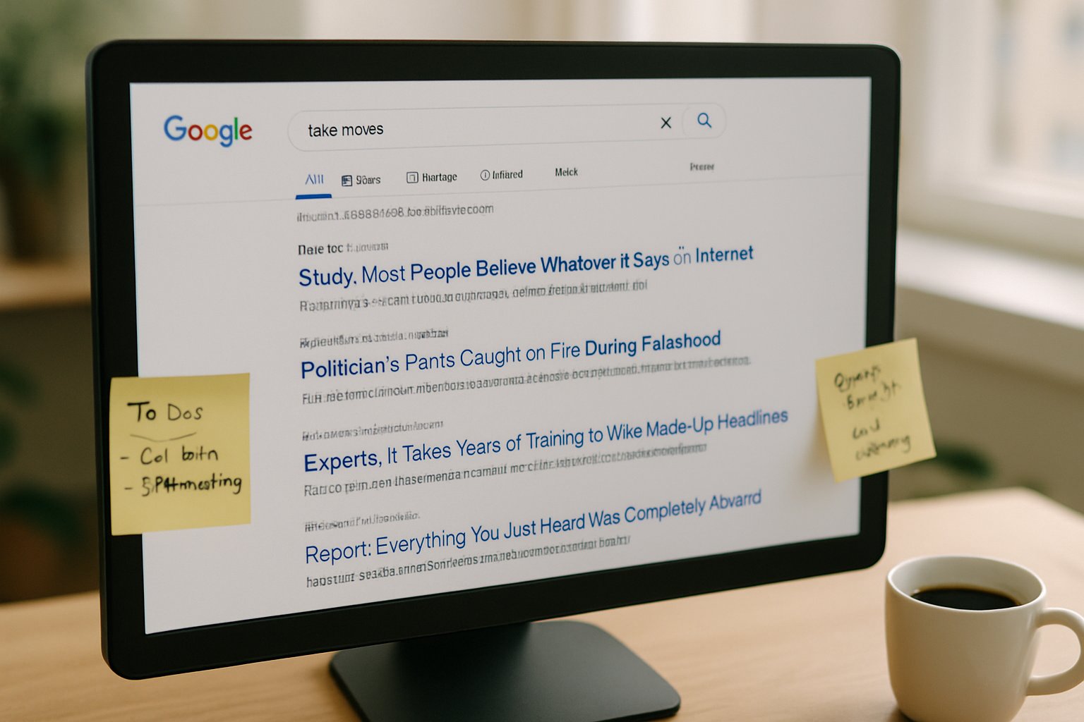 Search Modification in action on a Google search results page with altered headlines.