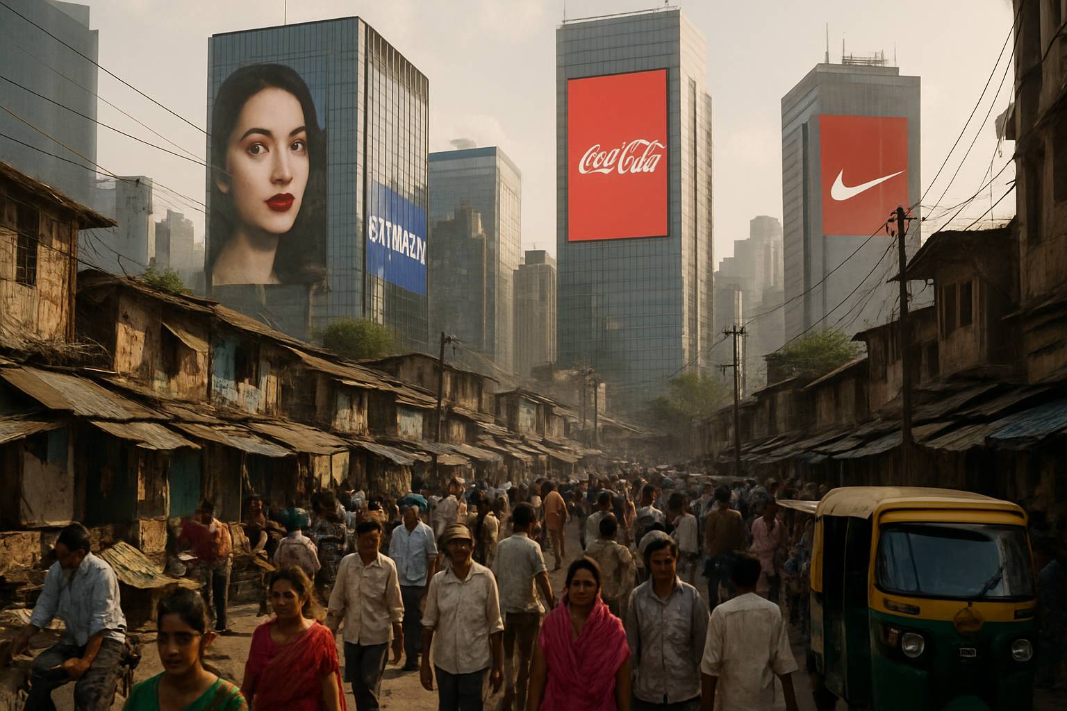 Urban New Delhi image showing impact of Digital Divide on communities.