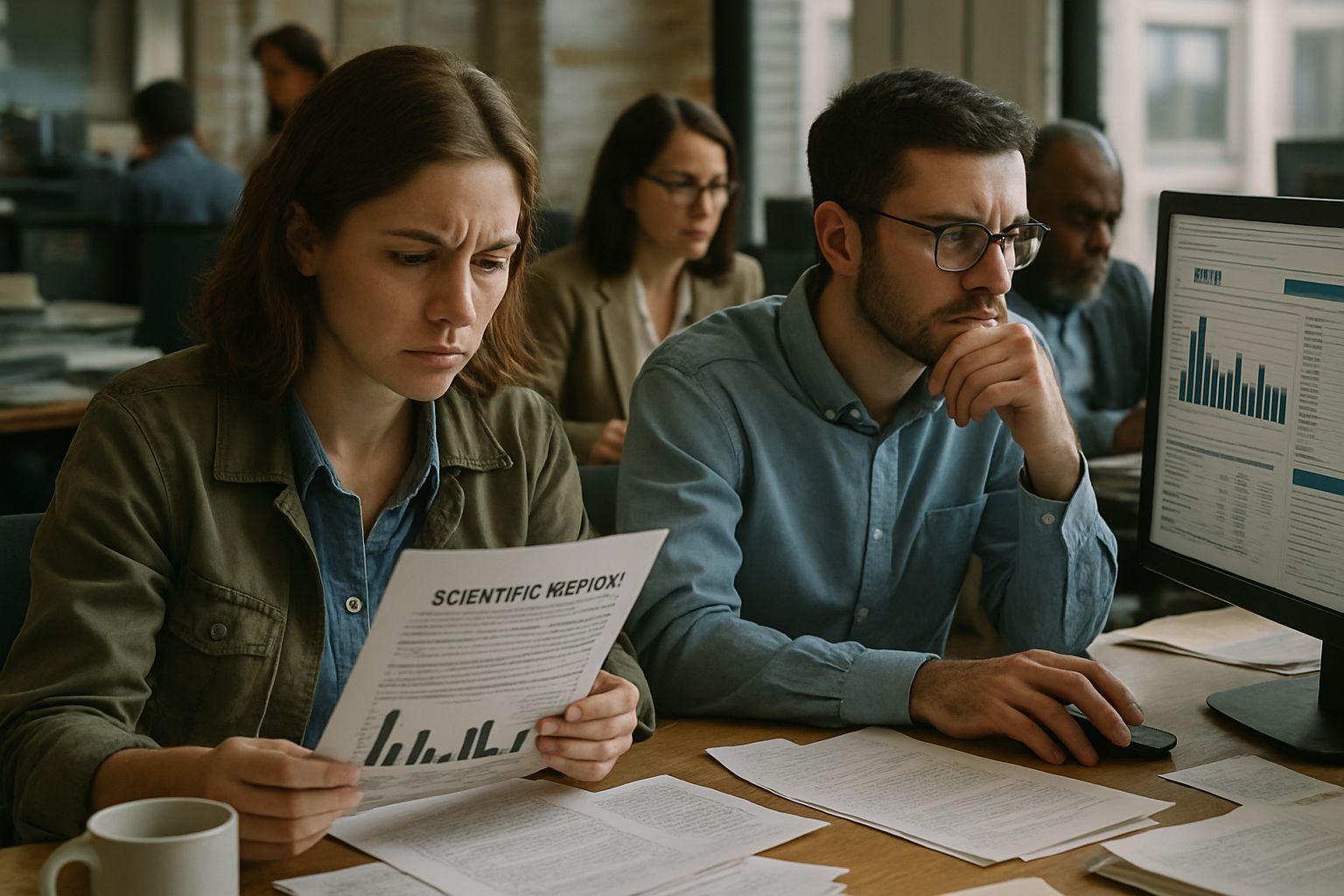 Journalists analyze reports on the Reliability Crisis, highlighting fact-checking issues.