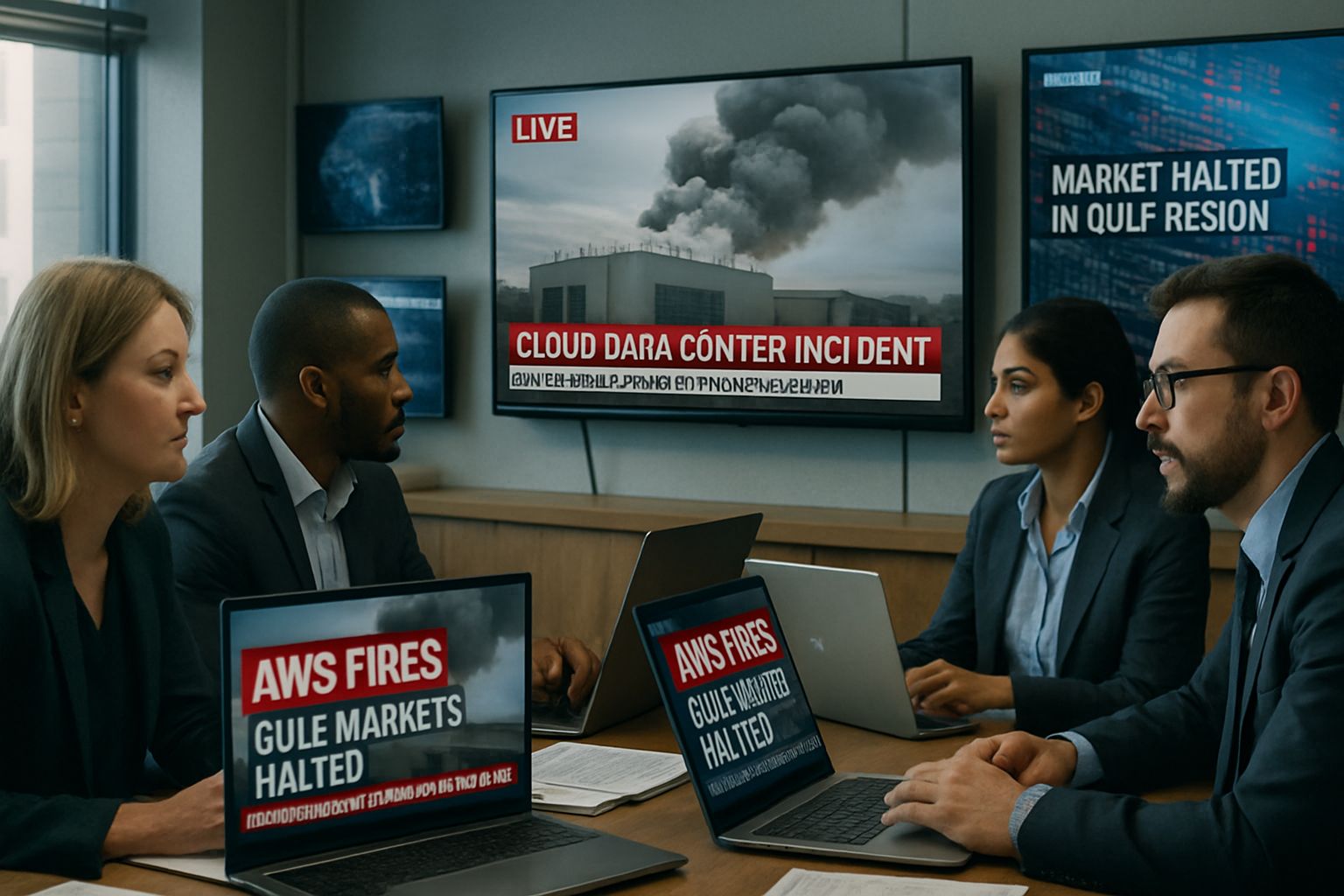 Tech Scramble newsroom tracks AWS cloud fire and market disruptions.