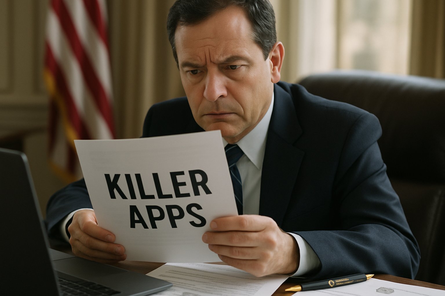 Policy maker reviews report on Dual-Use Threat Mitigation for chatbots.