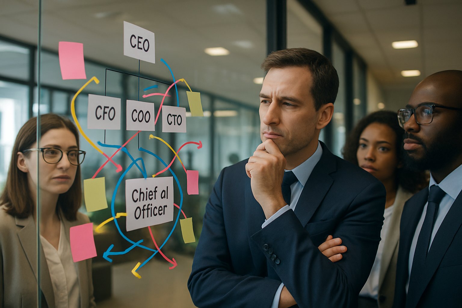 Chief AI Officer analyzing complicated reporting structure