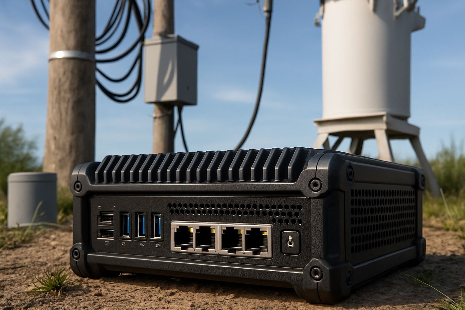 Ruggedized Edge Computing server deployed outdoors for OSS solutions