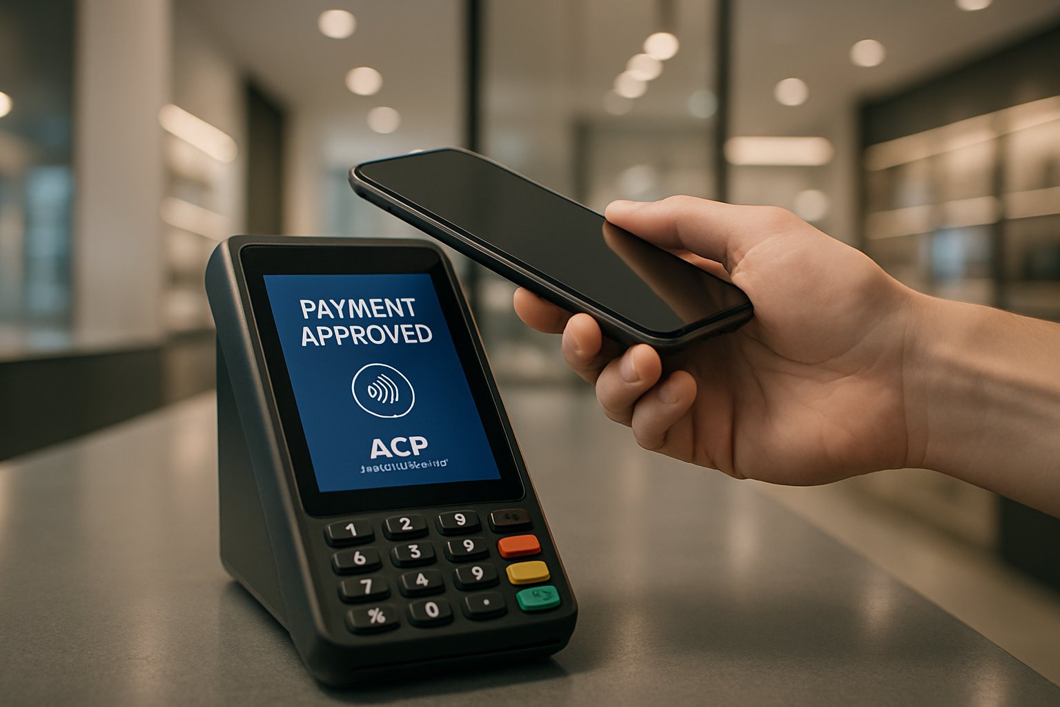 Secure payment using ACP Infrastructure in real store with contactless technology.