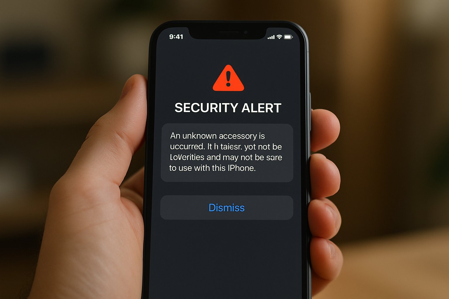 iPhone displaying security alert about Mobile Cybersecurity Threats in 2026.
