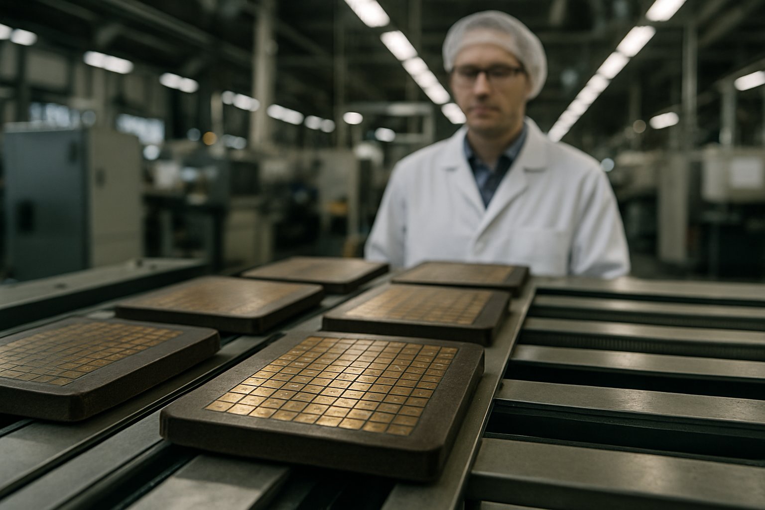 Engineer overseeing semiconductor chip production after AI Export Controls changes.